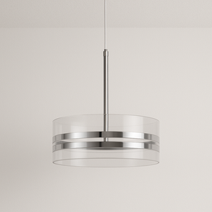 Luminária Pendente Moderno Minimalista Tecido Metal Prata LED Venust — ORNE