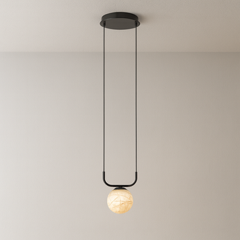 Luminária Pendente Moderno Minimalista Mármore Metal Kose - 1 Lâmpada / Mármore e Alumínio - ORNE™
