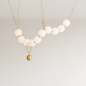 Luminária Pendente Moderno Minimalista Vidro Metal Globos Linear LED Ballari — ORNE
