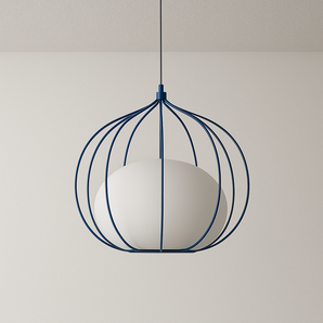 Luminária Pendente Moderno Minimalista Vidro Metal Globo Azul Contour — ORNE