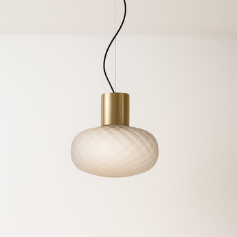 Luminária Pendente Moderno Minimalista Vidro Dwin - Rosa / Ø30cm - ORNE™