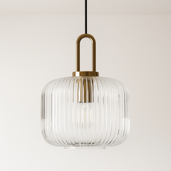 Luminária Pendente Moderno Minimalista Vidro Metal Happan — ORNE