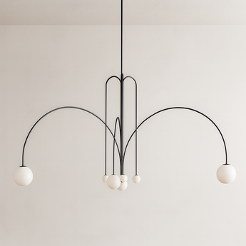 Luminária Pendente Moderno Minimalista Vidro Metal Globos Hast — ORNE