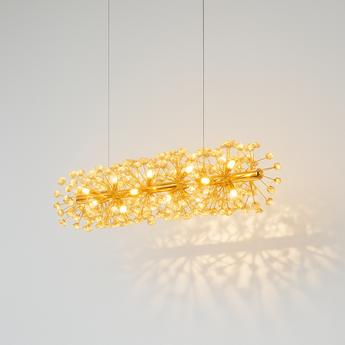 Luminária Pendente Moderna Minimalista Vidro Metal Konuí - Dourado / Vidro e Alumínio / 90cm - ORNE™