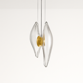 Luminária Pendente Moderna Minimalista Metal Vidro Madan - Dourado / 21x36cm - ORNE™