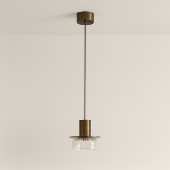 Luminária Pendente Moderna Minimalista LED Vidro Metal Pajallie - Ø15x15cm / Incolor / Branco Quente (3000K) - ORNE™