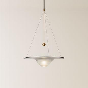 Luminária Pendente Moderno Minimalista Pensie - Incolor e Dourado / Ø45cm - ORNE™