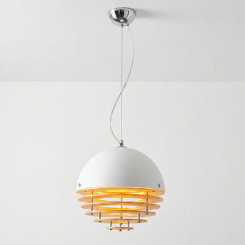 Luminária Pendente Moderno Minimalista Vidro Metal Branco LED Risk — ORNE