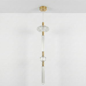 Luminária Pendente Moderno Minimalista Vidro Metal Linear LED Sarev — ORNE