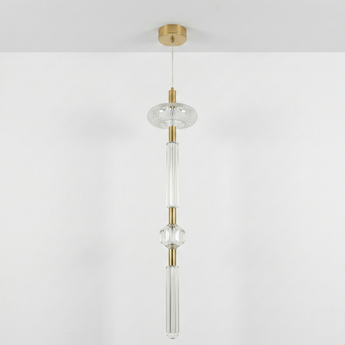 Luminária Pendente Moderno Minimalista Vidro Metal Linear LED Sarev — ORNE