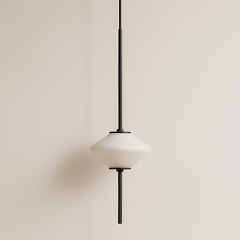 Luminária Pendente Moderna Minimalista LED Vidro Metal Sizallo - 1 Lâmpada / Preto / Branco Quente (3000K) - ORNE™