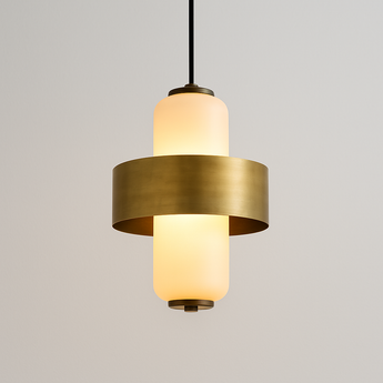 Luminária Pendente Moderna Minimalista LED Metal Sona - Ø25x40cm / Alumínio / Branco Quente (3000K) - ORNE™