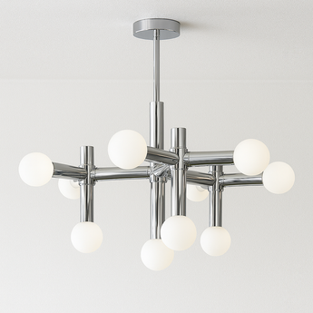 Luminária Pendente Moderno Minimalista Vidro Metal Globos Prata Wonder — ORNE
