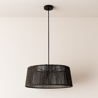 Luminária Pendente Moderna Minimalista Clove - Preto / Ø50cm / Branco Quente (3000K) - ORNE™
