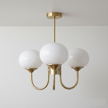Luminária Pendente Moderno Retrô Vintage Vidro Metal Globos Elfi — ORNE