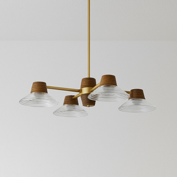 Luminária Pendente Moderna Minimalista LED Vidro Metal Boulevir - 4 Lâmpadas / Dourado / Branco Quente (3000K) - ORNE™