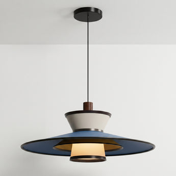 Luminária Pendente Retrô Vintage Minimalista Tecido Madeira Tarragona — ORNE