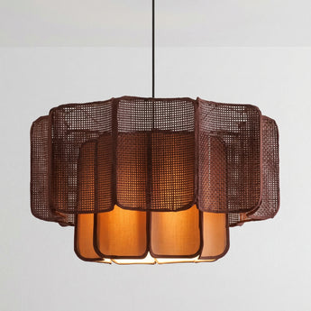 Luminária Pendente Rústico Moderno Rattan Vime Santillana — ORNE