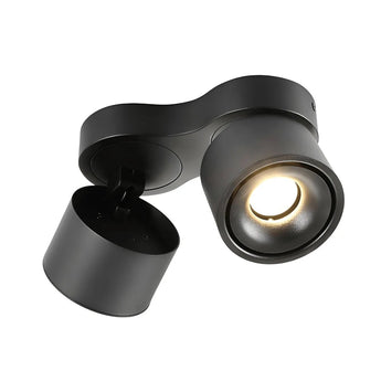 Luminária Plafon de Teto Moderna Sobrepor Spot Direcionável LED Rank - Preto / 18W / Metal / Branco Quente (3000K) - ORNE™